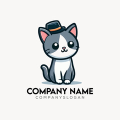Cat Logo Design Vector Illustration
