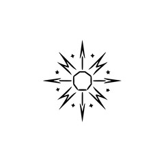 Fototapeta premium Abstract Geometric Starburst Logo in Black and White