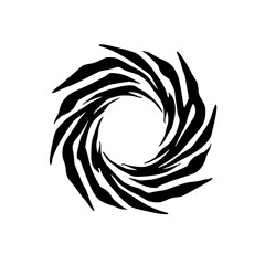 Swirling Black & White Vortex Design, Abstract Spiral Motif, Minimalist Graphic