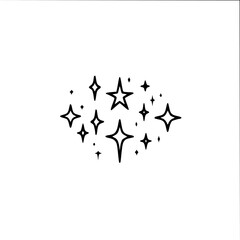 Black and White Star Cluster Illustration: Celestial Sparkle, Design Elements