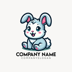Rabbit Logo Design Vector Illustration