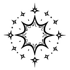 Elegant Starburst Design Element in Black and White