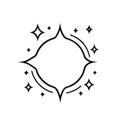 Geometric Starburst Frame: Simple Black and White Design