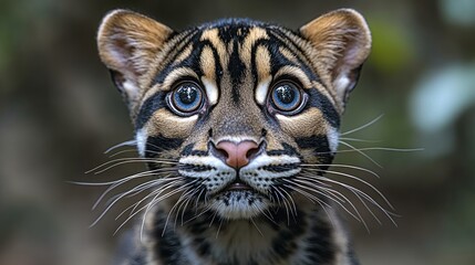 Obraz premium Stunning Close-Up of a Clouded Leopard Cub