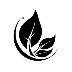 Minimalist Eco-Friendly Leaf Logo in Black and White