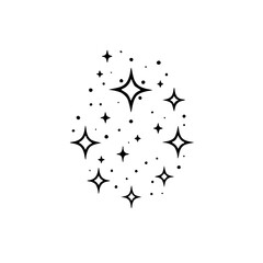 Black & White Sparkle Burst: Minimalist Vector Design Element