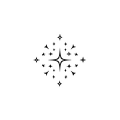 Minimalist Starburst Logo Icon, Geometric Celestial Design