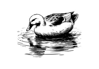 Pekin Duck hand drawn sketch illustration vector