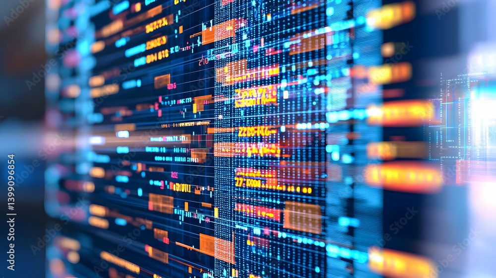 Poster abstract digital code display