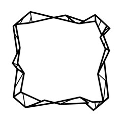 Geometric Frame: Abstract Black Outline on White Background