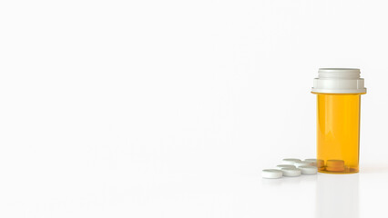 The Medicine Bottle for Health or medical concept 3d Rendering.