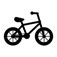 Black and White Minimalist Bicycle Illustration with Simplistic Design Elements