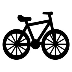 Silhouette of a bicycle, representing cycling, transportation, and recreational activities in black