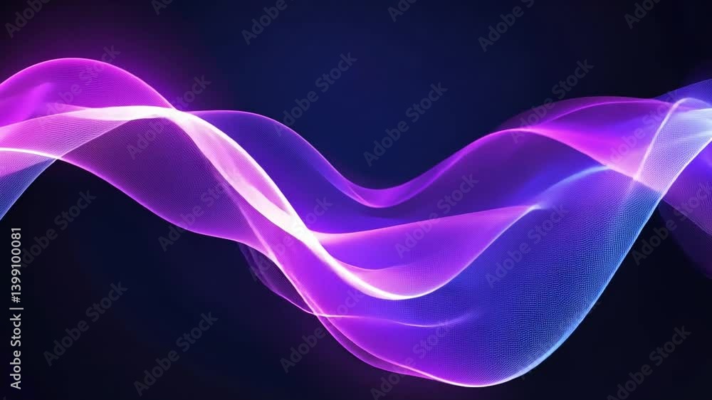 Aufkleber Vibrant Abstract Background with Smooth Curves and Dynamic Waves of Purple and Pink Light, Creating Mesmerizing Gradients and Sense of Energy and Movement.