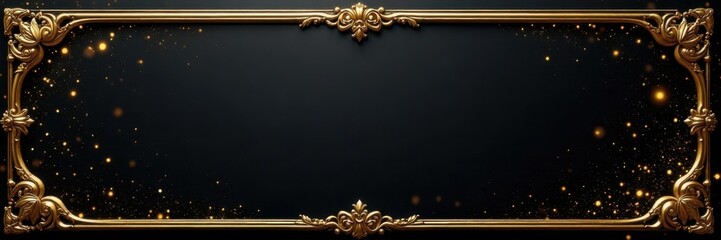 Ornate black and gold luxury background with shimmering details , black, high end