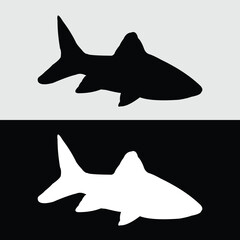 Fototapeta premium silhouette vector design of ornamental fish that are often kept