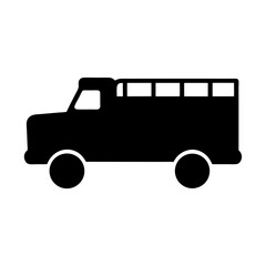 Stylized Black and White Illustration of a Vintage Delivery Truck