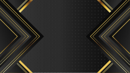 Black and Gold Luxury Abstract Background for Background Slide etc