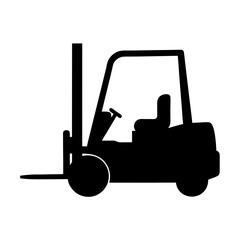 Silhouette of a forklift truck used for industrial material handling