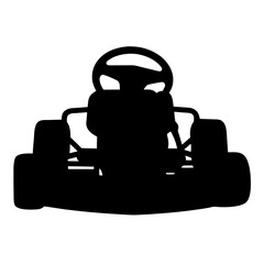 Gokart silhouette showcasing the thrill of racing and speed with dark shapes
