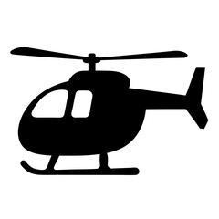 Silhouette of a helicopter against a white background, a simple graphic © pixostudio