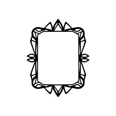 Decorative Art Deco Black Frame on White, Ornamental Border
