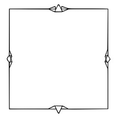 Minimalist Geometric Frame, Elegant Black Border on White, Space for Text