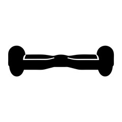 Isolated black silhouette of a self balancing scooter also known as hoverboard