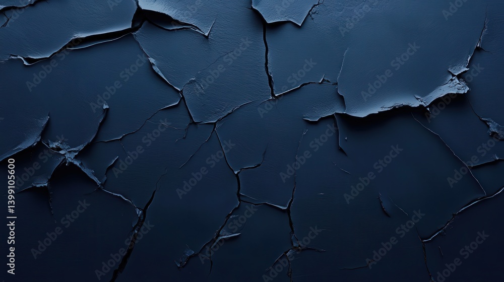 Wall mural abstract navy blue background featuring a dark slate texture with cracks and a rough stone surface, 