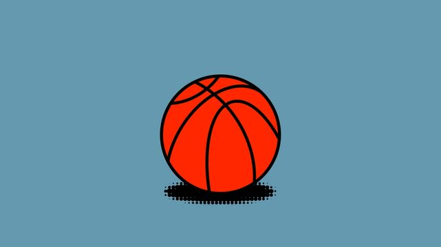 animated 2d basketball on blue background