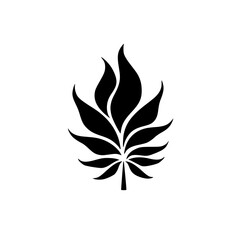 Black & White Leaf Design: Cannabis-Inspired Logo, Modern Aesthetic