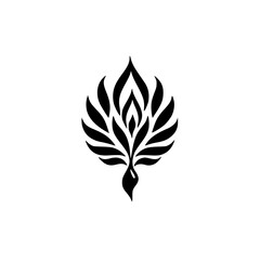 Elegant Black & White Stylized Floral Logo Design