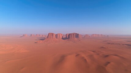 Naklejka premium Vast desert landscape with buttes