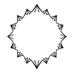 Geometric Art Deco Frame, Black on White, Elegant Border Design