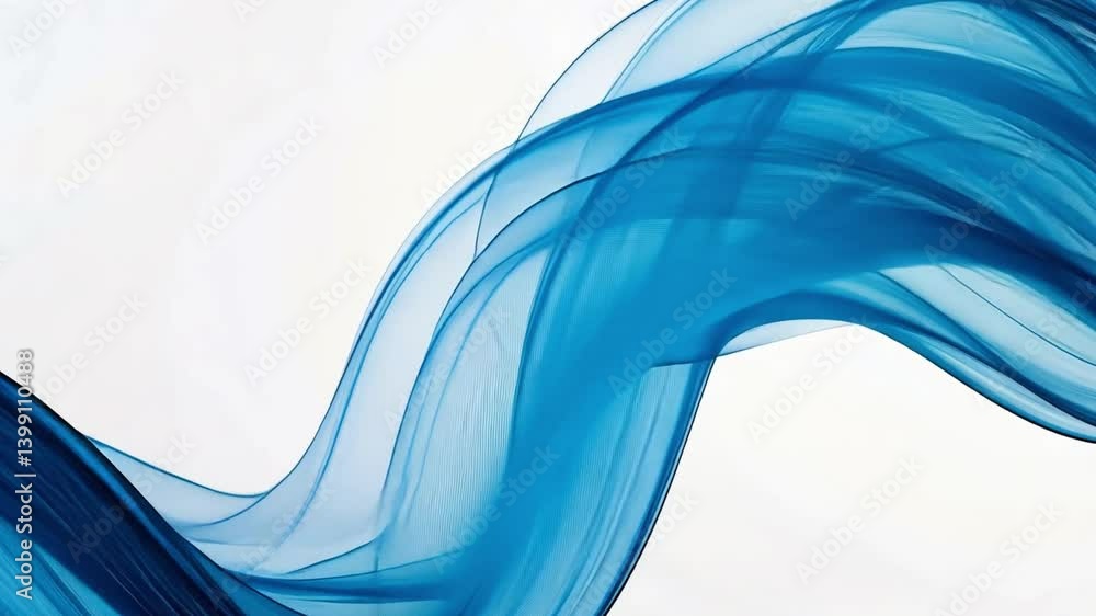 Poster beautiful abstract design of flowing blue waves with smooth curves and gradients evoking tranquility
