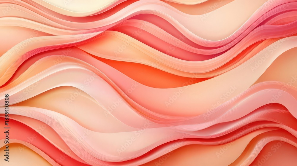 Aufkleber elegant abstract background featuring soft orange and pink waves in a warm color palette. high-resol