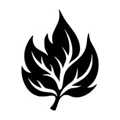 Black and White Leaf Silhouette: Minimalist Nature Design