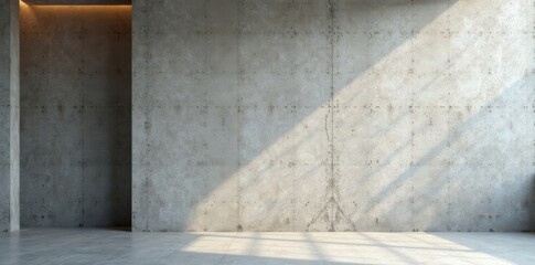 Rough textured concrete wall with modern architectural details, concrete, rugged