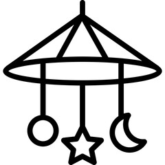 crib toy icon illustration design with outline