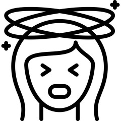 dizzy icon illustration design with outline