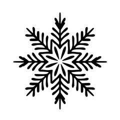 Minimalist Black and White Snowflake Illustration