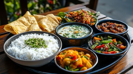 Traditional Indian Meal Plate