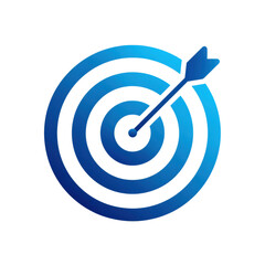 isolated transparent Background. Minimalist concentric circle target symbol with arrow, representing focus and precision