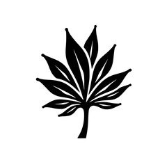 Bold Black & White Leaf Logo: Modern, Minimalist Plant Icon