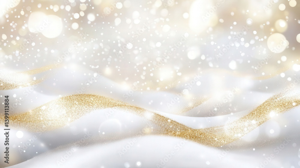 Aufkleber elegant abstract background featuring golden glitter and shimmering bokeh lights, creating a luxurio