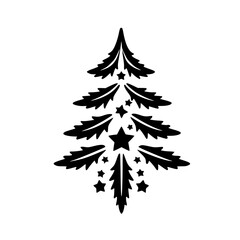 Obraz premium Black & White Christmas Tree Ornament - Minimalist Design