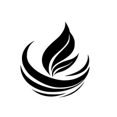 Elegant Black and White Leaf Logo: Nature, Wellness, Simplicity