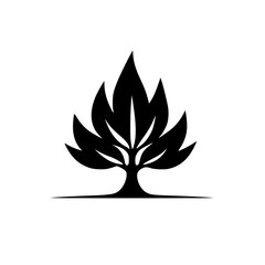 Minimalist Black Tree Logo on White: Eco-Friendly, Modern Design Concept