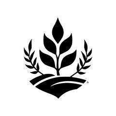 Minimalist Wheat and Leaf Logo: Agriculture, Nature, Organic Emblem
