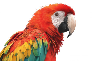 Fototapeta premium Colorful Macaw Parrot with Realistic Detail Transparent Background